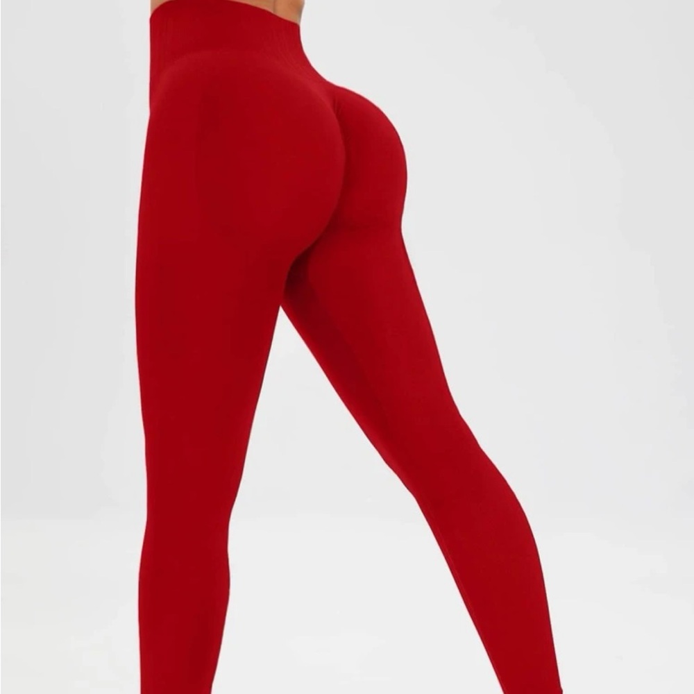 SHEIN Red Workout Leggings